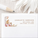 Pampelgras | Anschrift des Brautparty<br><div class="desc">Elegante staubige Pampas-Gras-Brautparty-Rücksendeadressen-Aufkleber. Diese Polterabend-Rücksendeadressen-Aufkleber sind in rosa,  goldfarbenen und braunen Farbtönen gestaltet. Alle Texte können individuell angepasst werden.</div>
