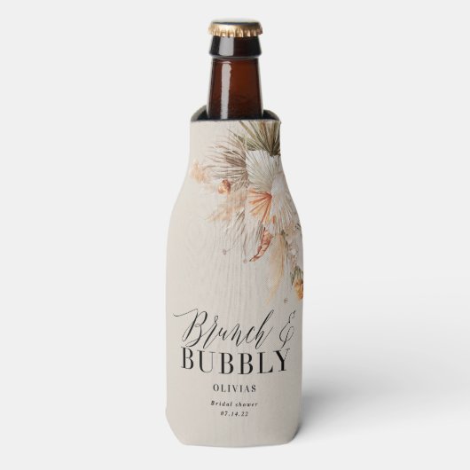 Pampelgras aus Brunch und Brautparty Flaschenkühler (Flaschenvorderseite)
