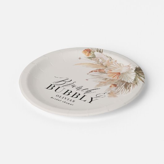 Pampelgras aus Brunch und Brautparty  Pappteller (Schrägansicht)