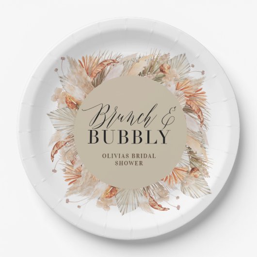 Pampelgras aus Brunch und Brautparty Pappteller (Vorderseite)
