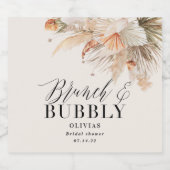 Pampelgras aus Brunch und Brautparty Schaumweinetikett (Einzelnes Label)