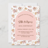 Pampelgras-Blume Rose Rosa Einladung (Vorderseite)