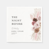 Pampelgras mit Aquarellfarbe staubige rosa Nacht v Serviette (Vorderseite)