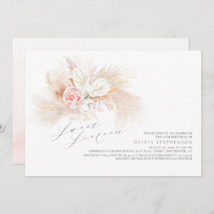 Pampelgras Rosa Blume 16 . Geburtstag Geburtstag Einladung