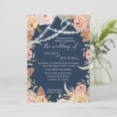 Pampelgras, rosa Blütenblätter Einladung (Stehend Vorderseite)