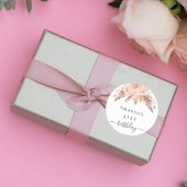 Pampelgras-Rose Runder Aufkleber