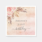 Pampelgras-Rose Serviette (Vorderseite)