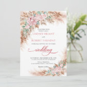 Pampelmuse und Rose, rot und rot Einladung (Stehend Vorderseite)