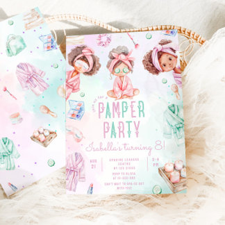 Pamper Party Afroamerikaner Wellness-Center Geburt Einladung