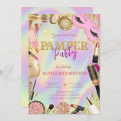 Pamper Party Birthday Einladung (Vorne/Hinten)