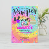 Pamper Party Einladung Wellness-Center Geburtstag (Stehend Vorderseite)