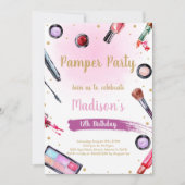 Pamper Party Geburtstagseinladungen Einladung (Vorderseite)