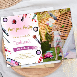 Pamper Party Geburtstagseinladungen mit Foto Einladung