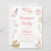 Pamper Party, Glam Party, Girls Wellness-Center Pa Einladung (Vorderseite)