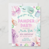 Pamper Party Invite, Girls Wellness-Center Geburts Einladung (Vorderseite)