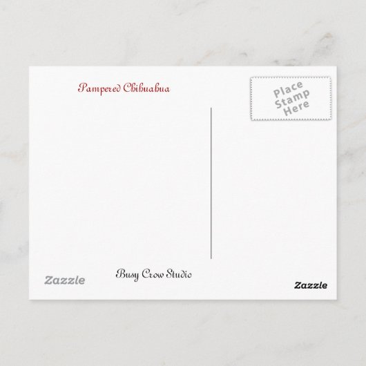 Pampered Chihuahua Dog Postkarte (Rückseite)