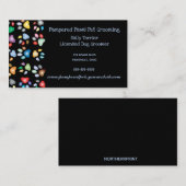 Pampered Paws Colorful Dog Groomer Visitenkarte (Vorne/Hinten)