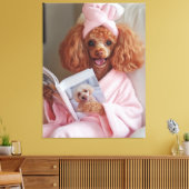 Pampered Poodle Reading Day Leinwanddruck (Insitu (Wohnzimmer))
