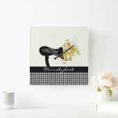 Pampering Salon Attraktive Friseurwaren Quadratische Wanduhr (Zuhause)