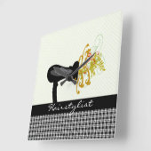 Pampering Salon Attraktive Friseurwaren Quadratische Wanduhr (Winkel)