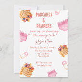 Pampers und Pancakes Babydusche Einladung (Vorderseite)