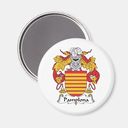 Pamplona-Familienwappen Magnet (Vorderseite/Rückseite)