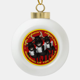 Pamplona - San Fermin Keramik Kugel-Ornament