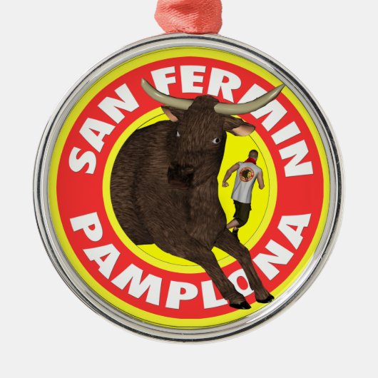 Pamplona - San Fermin Ornament Aus Metall (Vorne)