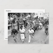 Pamplona Spanien Laufen der Bullen Postkarte (Vorne/Hinten)