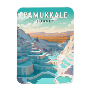 Pamukkale Türkei Reise Kunst Vintage Magnet