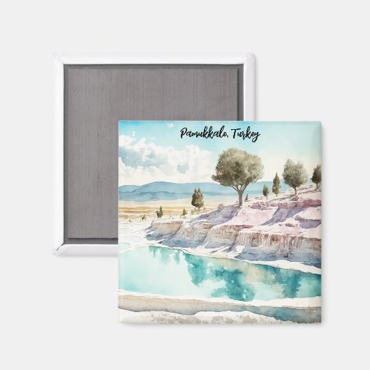 Pamukkale Türkei Reisen Mineraltherme Magnet (Vorderseite/Rückseite)