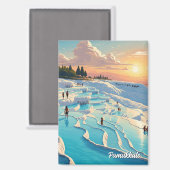 Pamukkale Türkei Reisen Postkarte Magnet (Vorderseite/Rückseite)