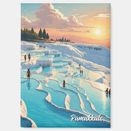 Pamukkale Türkei Reisen Postkarte Magnet (Vorderseite)
