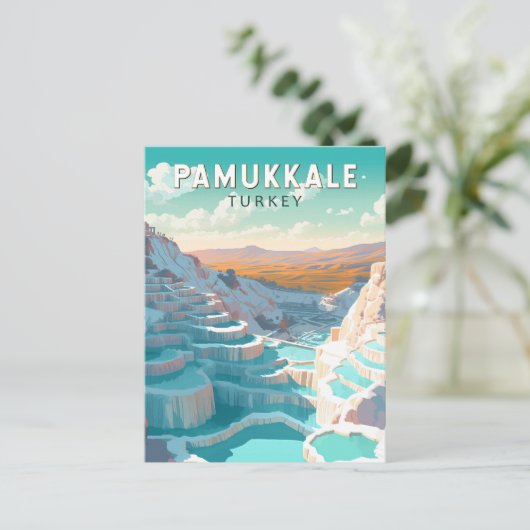 Pamukkale Türkei Reisen Vintag Postkarte (Stehend Vorderseite)