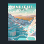 Pamukkale Türkei Reisen Vintag Postkarte<br><div class="desc">Pamukkale Retro Vektor Reise Design. Es liegt in der Nähe von Hierapolis,  einer antiken römischen Wellness-Center-Stadt,  die um 190 v. Chr. gegründet wurde.</div>