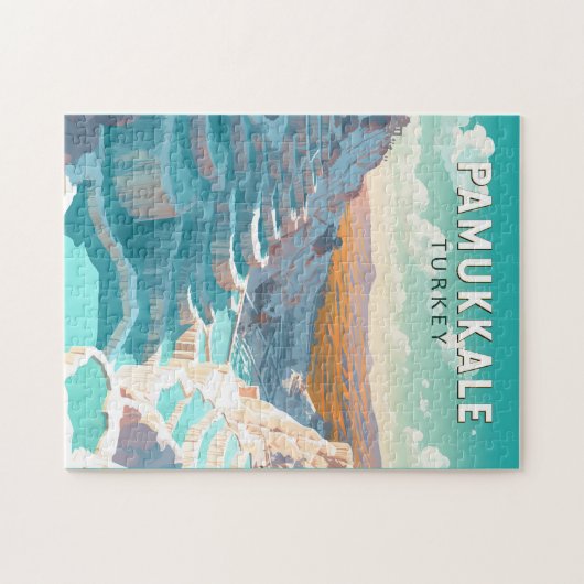 Pamukkale Türkei Reisen Vintag Puzzle (Horizontal)