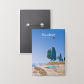 Pamukkale, Türkei - Thermische Becken Button (Vorderseite/Rückseite)