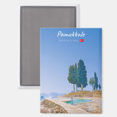 Pamukkale, Türkei - Thermische Becken flach Magnet (Vorderseite/Rückseite)