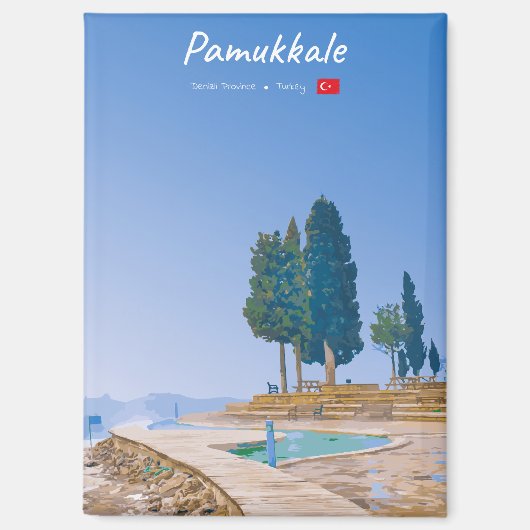 Pamukkale, Türkei - Thermische Becken flach Magnet (Vorderseite)