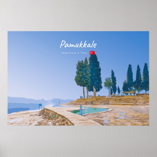 Pamukkale, Türkei - Thermische Becken Poster