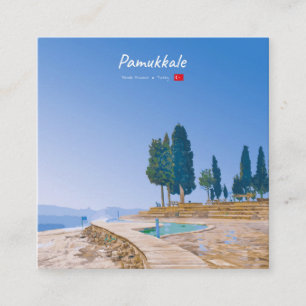 Pamukkale, Türkei - Thermische Becken Quadratische Visitenkarte