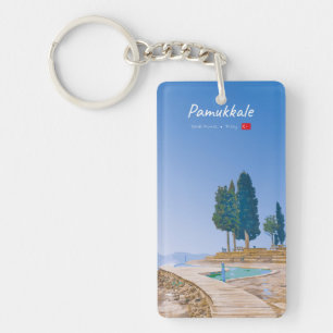 Pamukkale, Türkei - Thermische Becken Slim Schlüsselanhänger