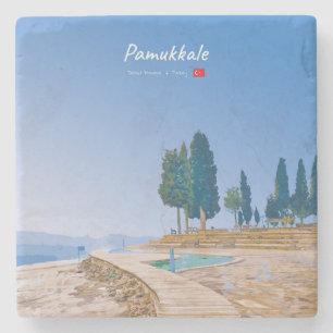 Pamukkale, Türkei - Thermische Becken Steinuntersetzer