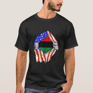 Pan African Brust Afro American Unia Flag Black Li T-Shirt