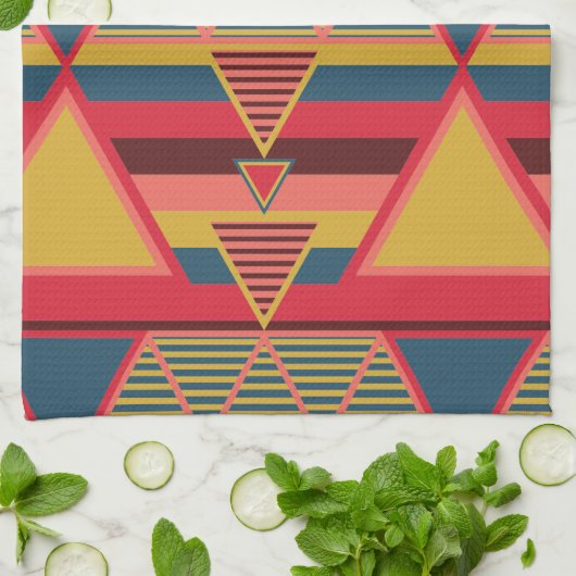 Pan African Colorful Triangle Pattern Geschirrtuch (Gefaltet)