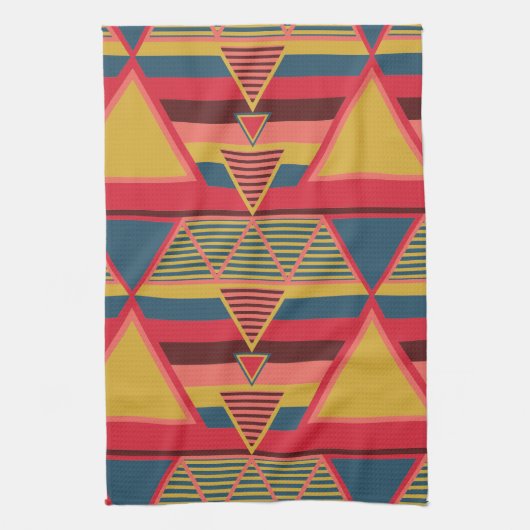 Pan African Colorful Triangle Pattern Geschirrtuch (Vertikal)