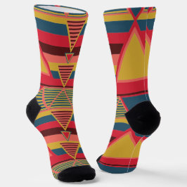 Pan African Colorful Triangle Pattern Unisex Socken