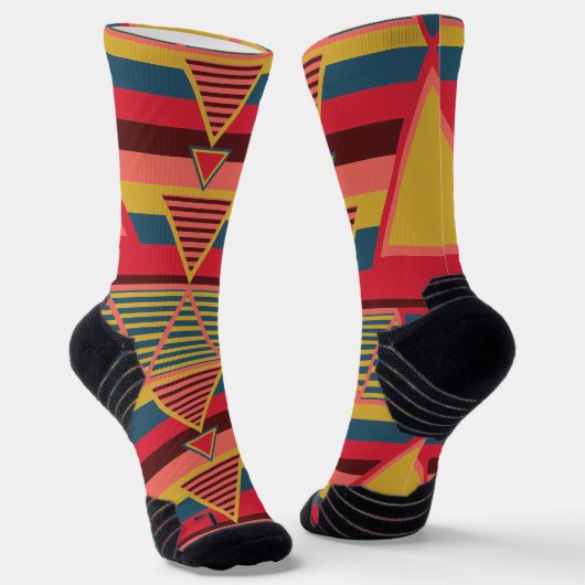 Pan African Colorful Triangle Pattern Unisex Socken (Gewinkelt)