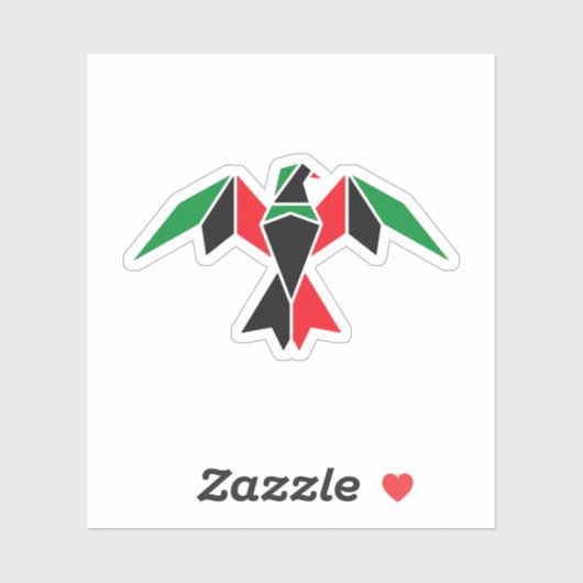 Pan-African Flag Geometric Bird | Black Flag Aufkleber (Blatt)