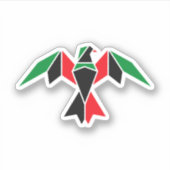 Pan-African Flag Geometric Bird | Black Flag Aufkleber (Vorderseite)
